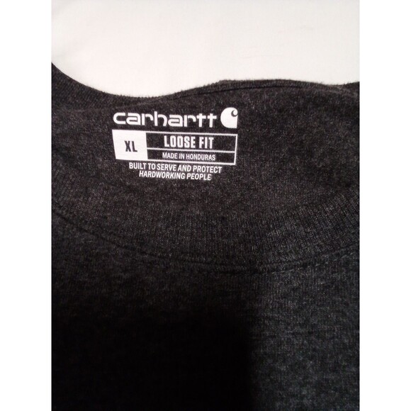 Men's Gray Carhartt Long Sleeve Pocket T-shirt Size Loose Extra  Large XL - Picture 4 of 16